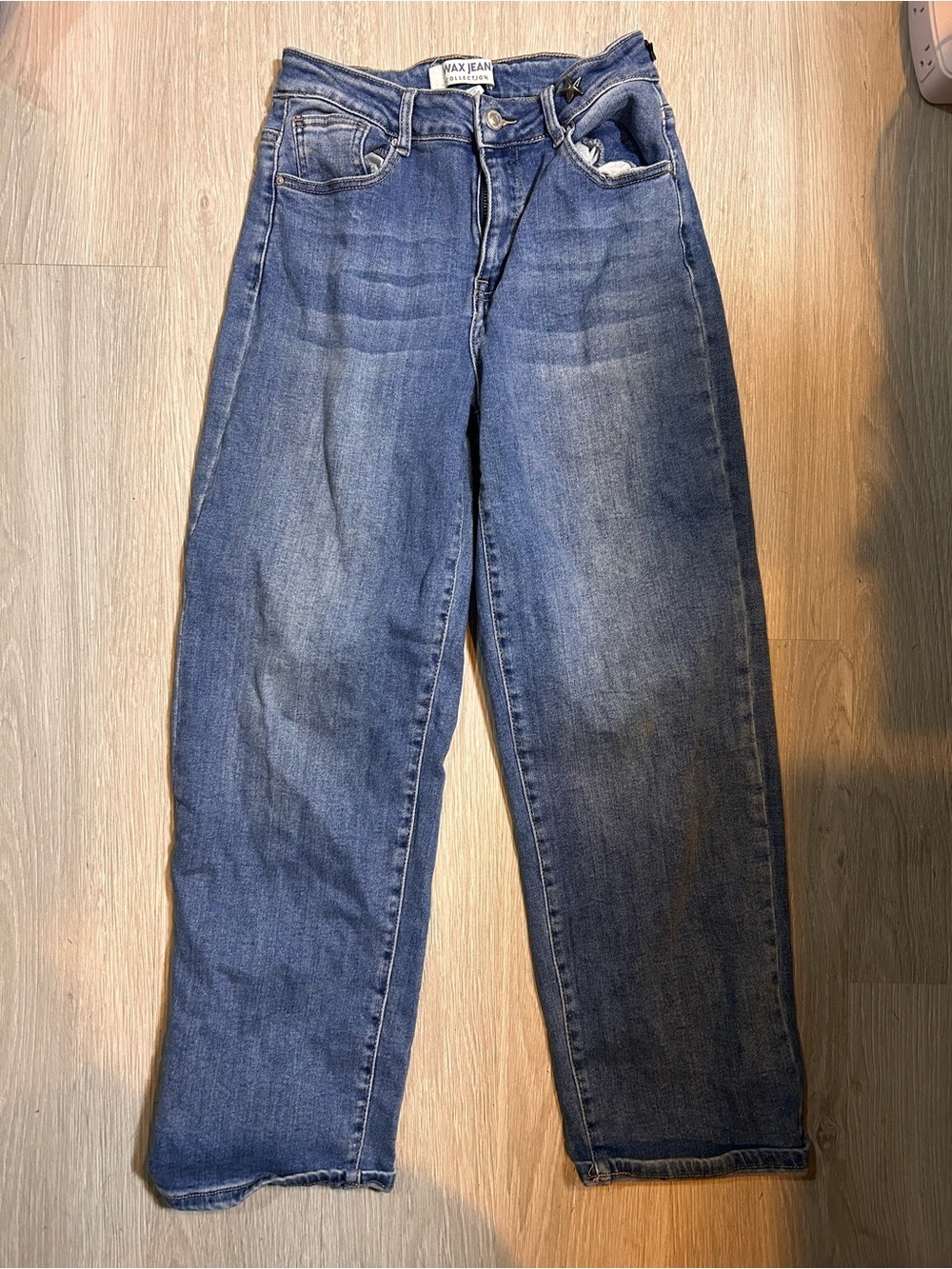 Wax Jean Relaxed Straight Jeans in Blue Denim